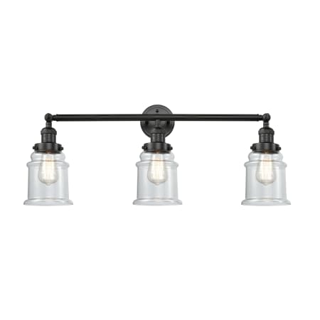 A large image of the Innovations Lighting 205-S Canton Matte Black / Clear