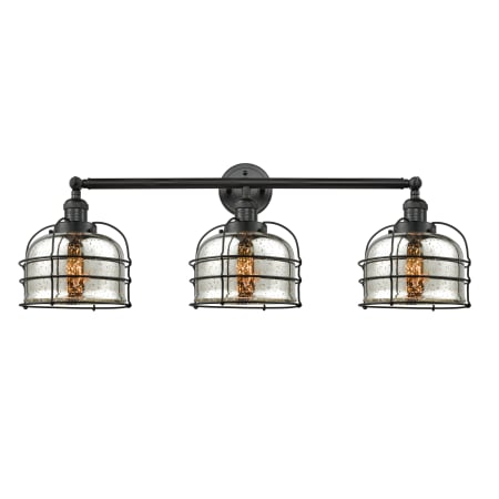 A large image of the Innovations Lighting 205-S Large Bell Cage Matte Black / Silver Plated Mercury