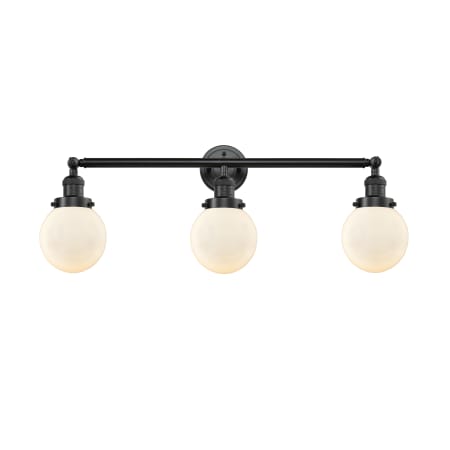 A large image of the Innovations Lighting 205-S-6 Beacon Oil Rubbed Bronze / Matte White