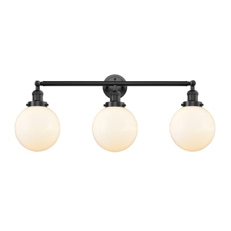 A large image of the Innovations Lighting 205-S-8 Beacon Oil Rubbed Bronze / Matte White