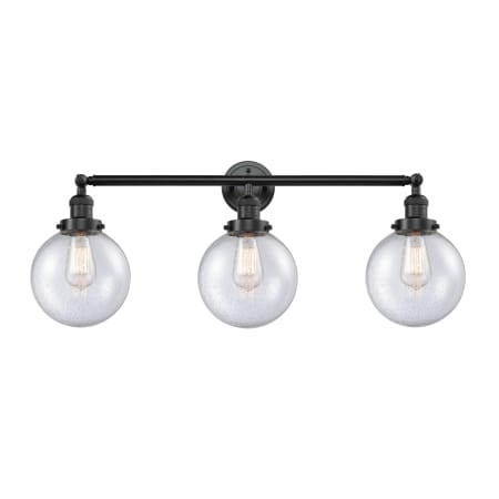 A large image of the Innovations Lighting 205-S-8 Beacon Oil Rubbed Bronze / Seedy