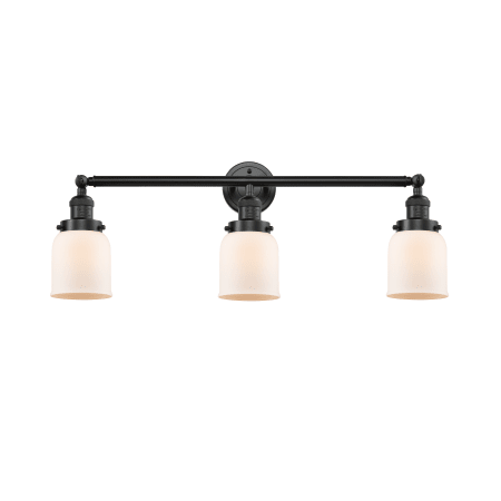 A large image of the Innovations Lighting 205-S Small Bell Oil Rubbed Bronze / Matte White