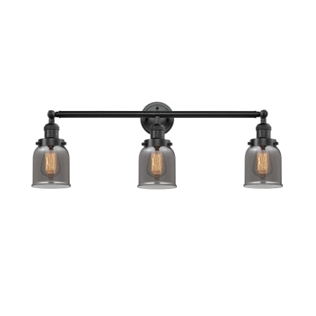 A large image of the Innovations Lighting 205-S Small Bell Oil Rubbed Bronze / Plated Smoked