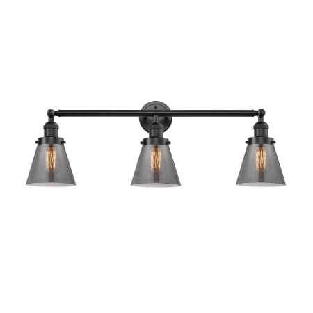 A large image of the Innovations Lighting 205-S Small Cone Oil Rubbed Bronze / Smoked