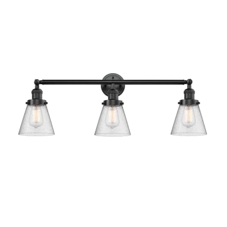 A large image of the Innovations Lighting 205-S Small Cone Oil Rubbed Bronze / Seedy