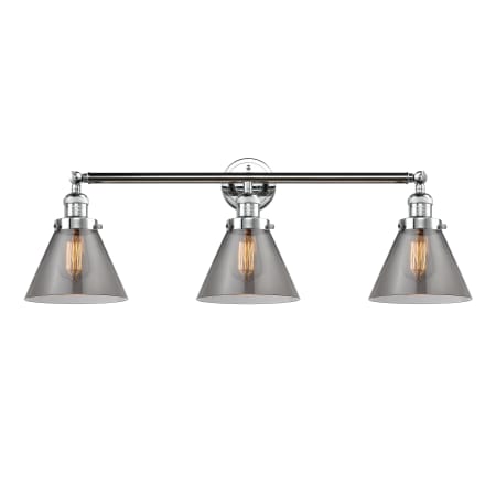 A large image of the Innovations Lighting 205-S Large Cone Polished Chrome / Smoked