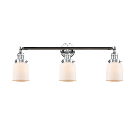 A large image of the Innovations Lighting 205-S Small Bell Polished Chrome / Matte White