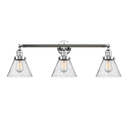 A large image of the Innovations Lighting 205-S Large Cone Polished Chrome / Seedy