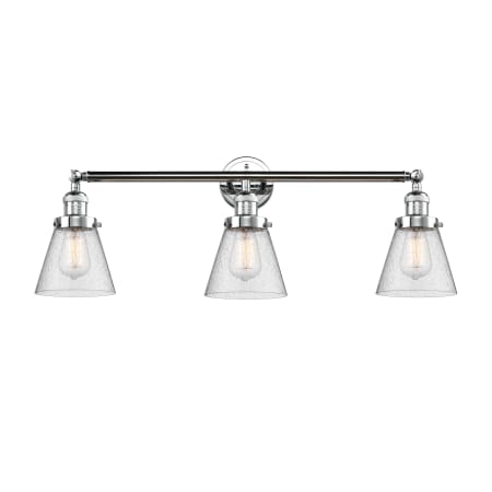 A large image of the Innovations Lighting 205-S Small Cone Polished Chrome / Seedy