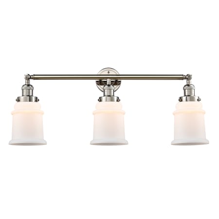 A large image of the Innovations Lighting 205-S Canton Polished Nickel / Matte White