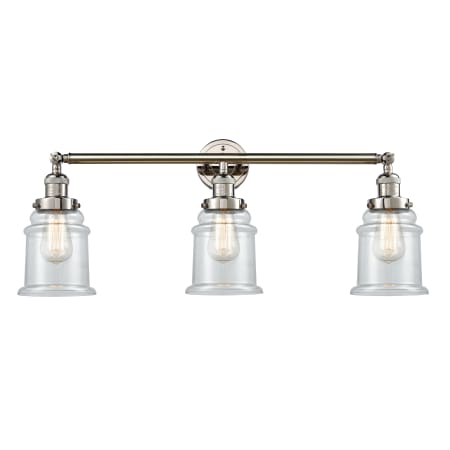 A large image of the Innovations Lighting 205-S Canton Polished Nickel / Clear