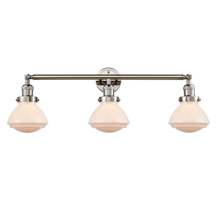 A large image of the Innovations Lighting 205 Olean Polished Nickel / Matte White