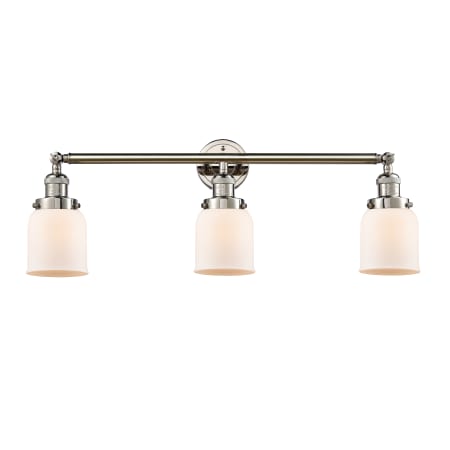 A large image of the Innovations Lighting 205-S Small Bell Polished Nickel / Matte White