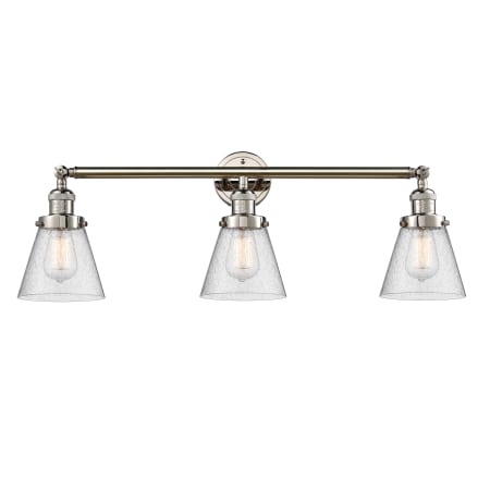 A large image of the Innovations Lighting 205-S Small Cone Polished Nickel / Seedy