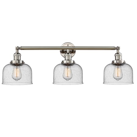 A large image of the Innovations Lighting 205-S Large Bell Polished Nickel / Seedy