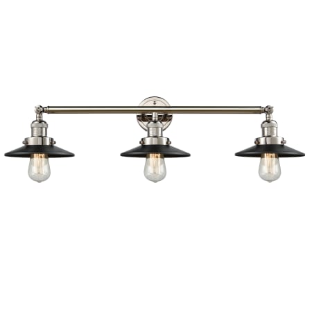 A large image of the Innovations Lighting 205-S Railroad Polished Nickel / Matte Black