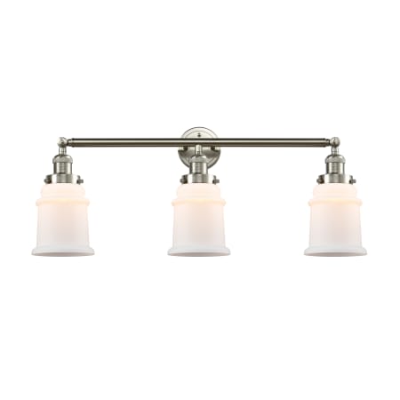 A large image of the Innovations Lighting 205-S Canton Brushed Satin Nickel / Matte White