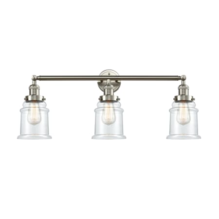 A large image of the Innovations Lighting 205-S Canton Brushed Satin Nickel / Clear