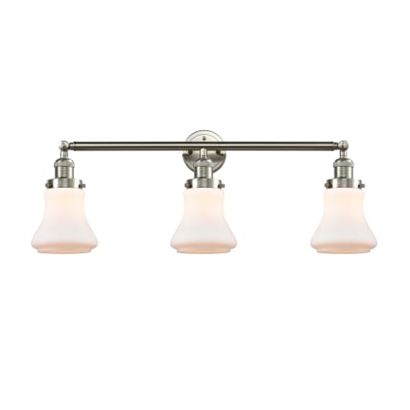 A large image of the Innovations Lighting 205-S Bellmont Brushed Satin Nickel / Matte White