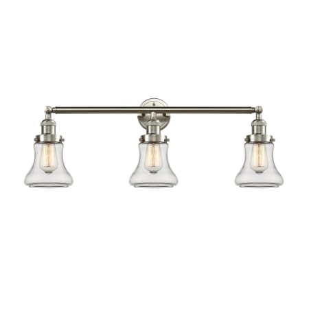 A large image of the Innovations Lighting 205-S Bellmont Brushed Satin Nickel / Clear