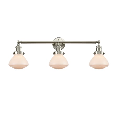 A large image of the Innovations Lighting 205 Olean Brushed Satin Nickel / Matte White