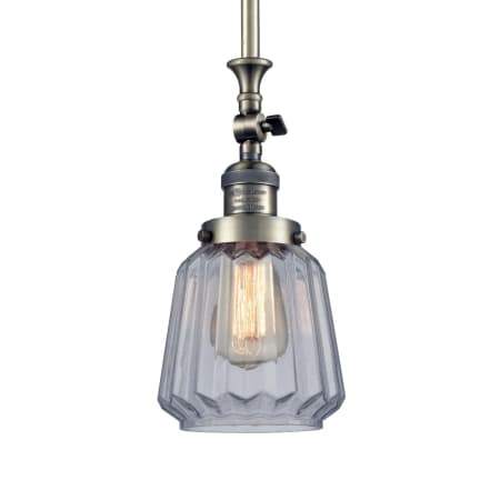 A large image of the Innovations Lighting 206 Chatham Antique Brass / Clear