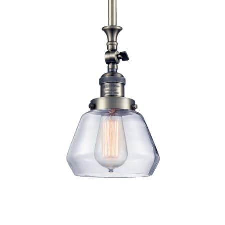 A large image of the Innovations Lighting 206 Fulton Antique Brass / Clear