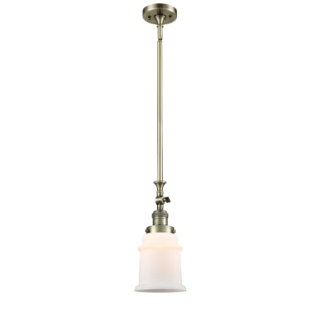 A large image of the Innovations Lighting 206 Canton Antique Brass / Matte White