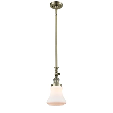 A large image of the Innovations Lighting 206 Bellmont Antique Brass / Matte White