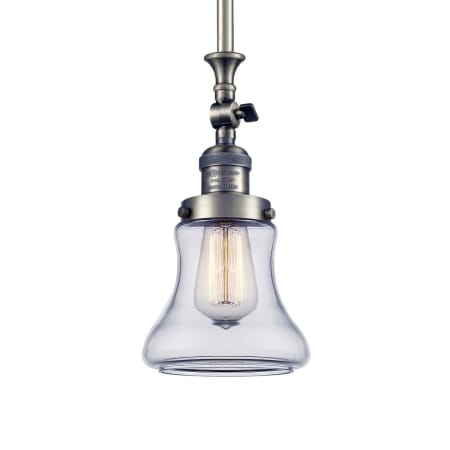 A large image of the Innovations Lighting 206 Bellmont Antique Brass / Clear