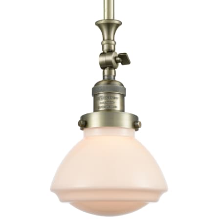A large image of the Innovations Lighting 206 Olean Antique Brass / Matte White