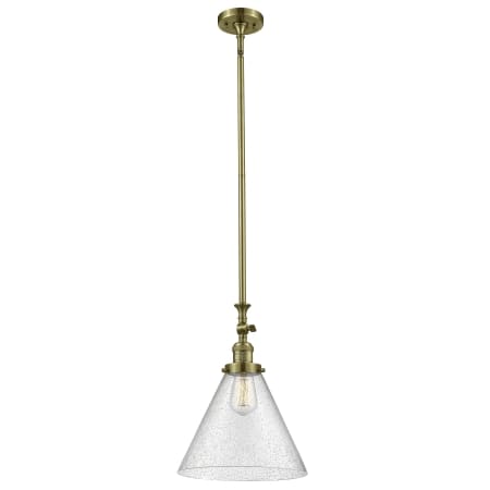 A large image of the Innovations Lighting 206 X-Large Cone Antique Brass / Seedy