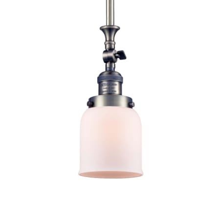 A large image of the Innovations Lighting 206 Small Bell Antique Brass / Matte White Cased