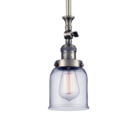 A large image of the Innovations Lighting 206 Small Bell Antique Brass / Clear