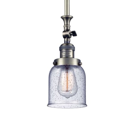 A large image of the Innovations Lighting 206 Small Bell Antique Brass / Seedy