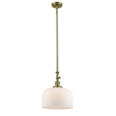 A large image of the Innovations Lighting 206 X-Large Bell Antique Brass / Matte White