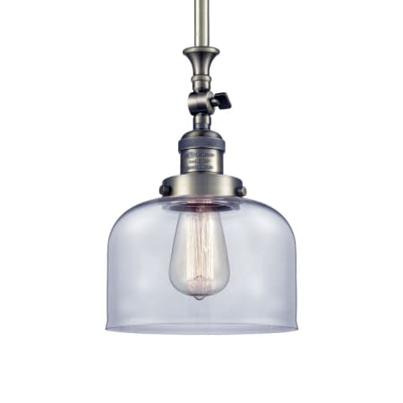 A large image of the Innovations Lighting 206 Large Bell Antique Brass / Clear