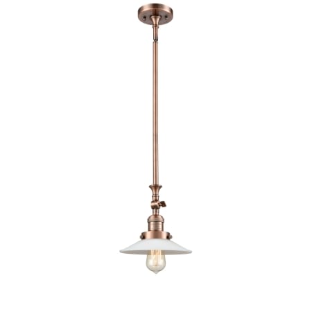 A large image of the Innovations Lighting 206 Halophane Antique Copper / Matte White Halophane