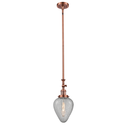 A large image of the Innovations Lighting 206 Geneseo Antique Copper / Clear Crackle