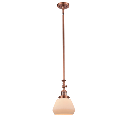 A large image of the Innovations Lighting 206 Fulton Antique Copper / Matte White Cased