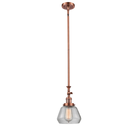 A large image of the Innovations Lighting 206 Fulton Antique Copper / Clear