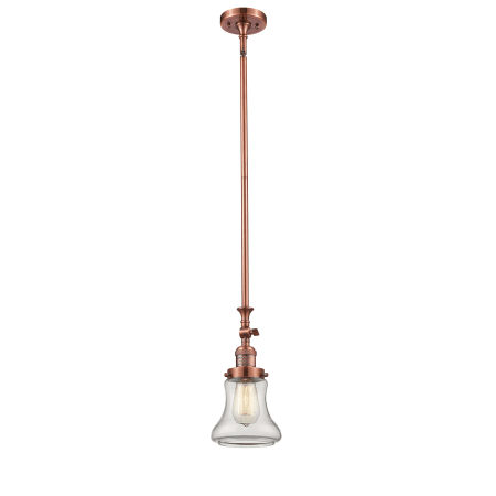 A large image of the Innovations Lighting 206 Bellmont Antique Copper / Clear