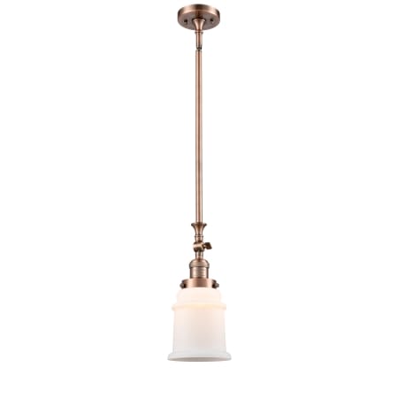 A large image of the Innovations Lighting 206 Canton Antique Copper / Matte White