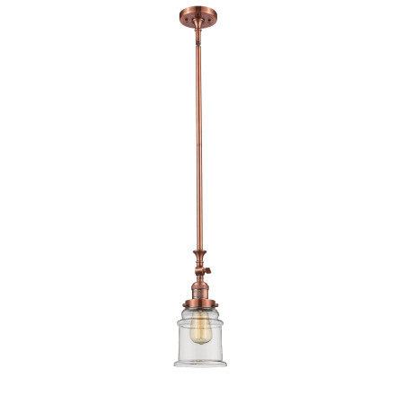 A large image of the Innovations Lighting 206 Canton Antique Copper / Clear