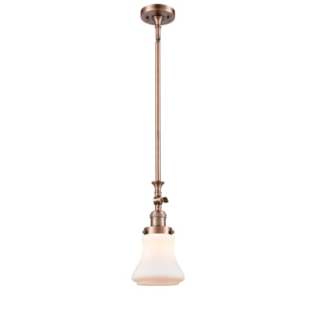 A large image of the Innovations Lighting 206 Bellmont Antique Copper / Matte White