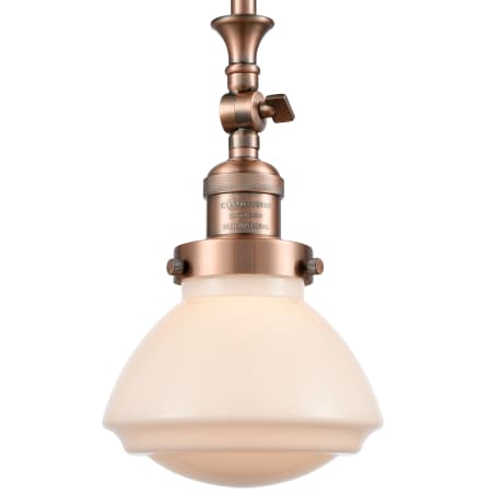 A large image of the Innovations Lighting 206 Olean Antique Copper / Matte White