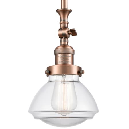 A large image of the Innovations Lighting 206 Olean Antique Copper / Clear