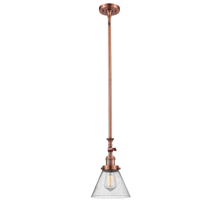 A large image of the Innovations Lighting 206 Large Cone Antique Copper / Seedy