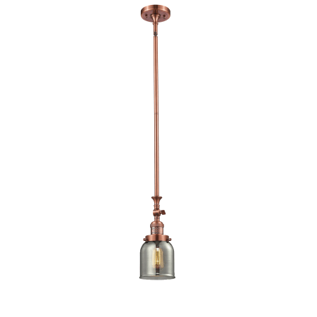 A large image of the Innovations Lighting 206 Small Bell Antique Copper / Smoked