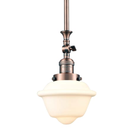 A large image of the Innovations Lighting 206 Small Oxford Antique Copper / Matte White Cased